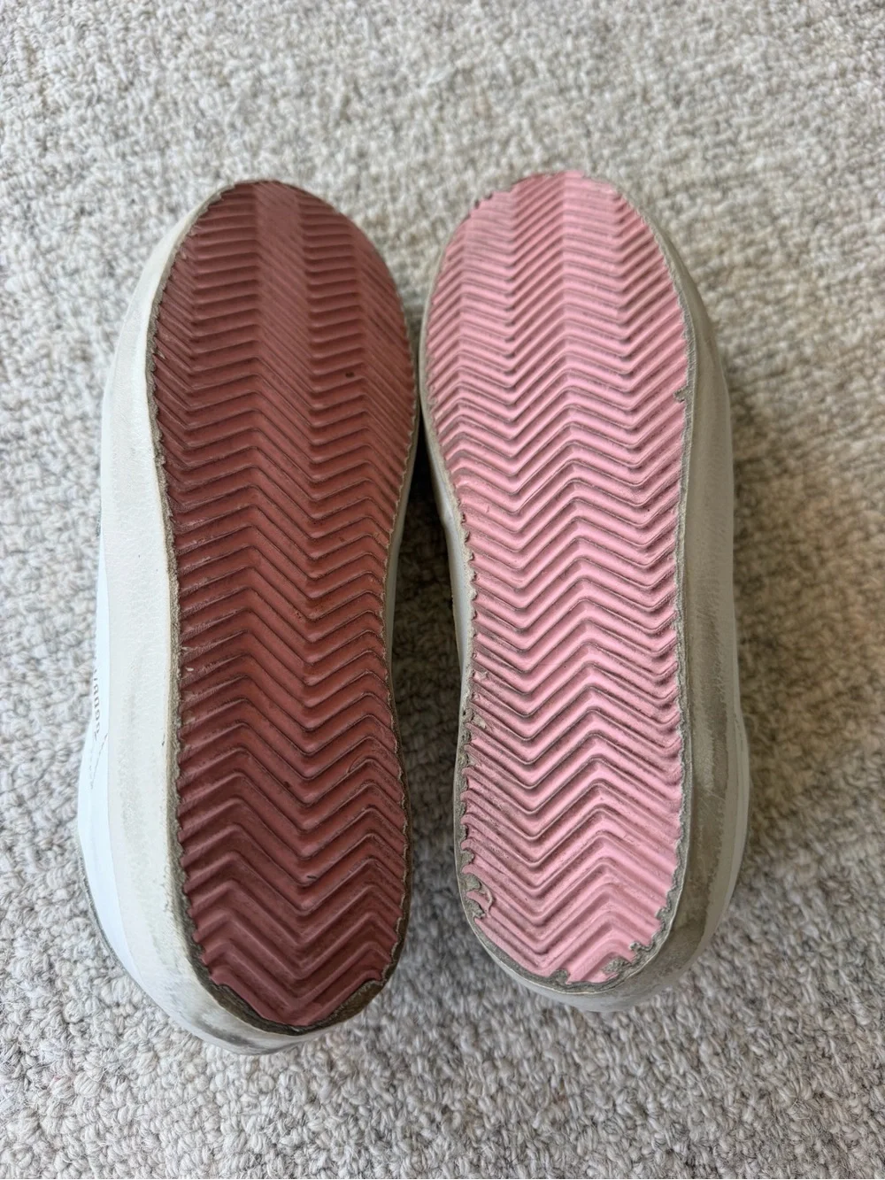 Golden Goose Super-Star Sneakers White Silver Pink Gray | Size 8.5/39